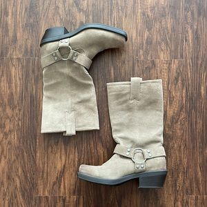 Mossimo Suede Leather Tan Buckle Riding Boot